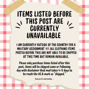 Listing Unavailable Notice - Items Listed Before This Post